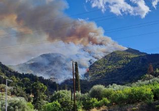 Μεγάλη φωτιά στο Ξυλόκαστρο Κορινθίας – Εντολή εκκένωσης σε δύο χωριά