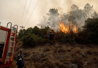 Φωτιά στη Λέσβο: Επιχειρούν επίγειες και εναέριες δυνάμεις για την κατάσβεση