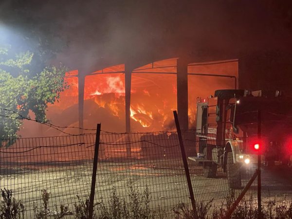 Λάρισα: Σε εξέλιξη η κατάσβεση φωτιάς που ξέσπασε σε εκκοκκιστήριο