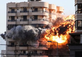 Λίβανος: Η στιγμή που ισραηλινός πύραυλος ισοπεδώνει πολυκατοικία στη Βηρυτό