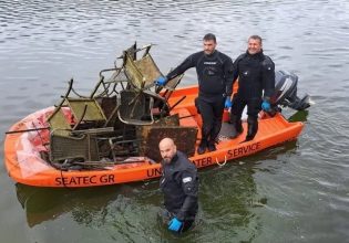 Ιωάννινα: Δύτες ψαρεύουν λάστιχα, καρέκλες και μηχανάκια