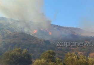 Κρήτη: Φωτιά σε εξέλιξη σε δύσβατο σημείο στα Χανιά