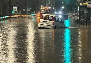 Καιρός: Χιόνια και προβλήματα στο οδικό δίκτυο – Πλημμύρισε η Λεωφόρος Ποσειδώνος