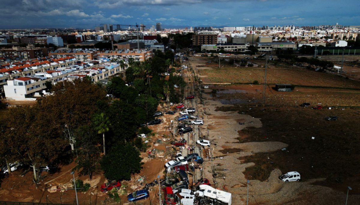 Στιγμιότυπο μετά τις πλημμύρες στη Βαλένθια της Ισπανίας. 